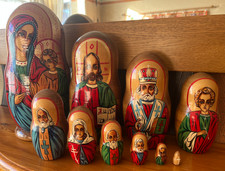 Russian dolls Nesting dolls 10 pieces Religious/Saints hand painted