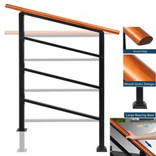 Wood Handrail for 1-3 Steps