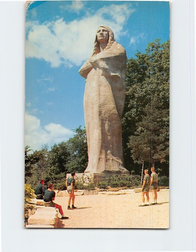 Postcard black hawk statue - postcard,