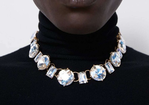 Zara necklace short beaded - zara,