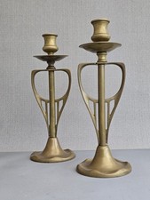 Pair of Art Nouveau brass