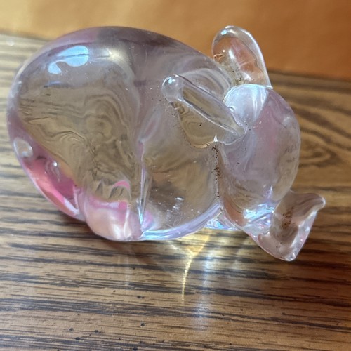 Solid glass hippo - solid, figurine