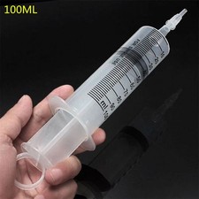100ML Reusable Big Large Plastic Hydroponics Nutrient Measuring Syringe UK