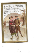 ANTIQUE CHROME PUB. Huntley & Palmers Late 19th E Sports Skating Gold Edge