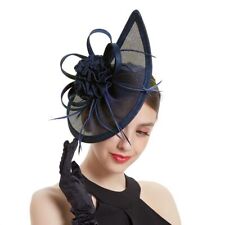 Women Feather Wedding Tea Party Fascinator Hat Mesh Headband Hair Clip