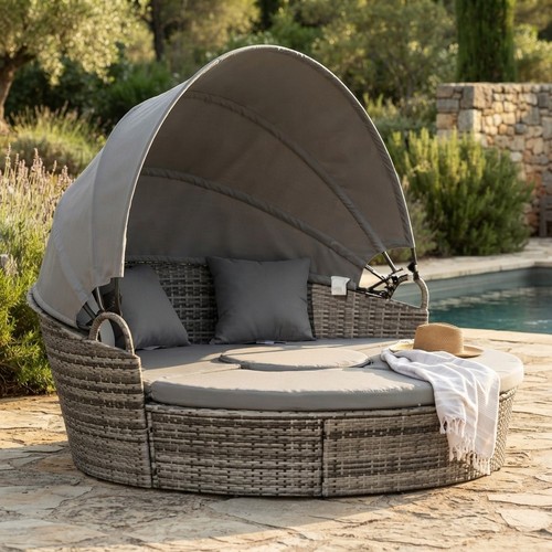 Universal rattan daybed - universal, canopy