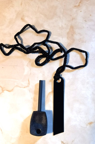Mini magnesium flint and steel - and,