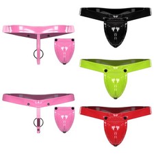 Mens Sexy Patent Leather Thong