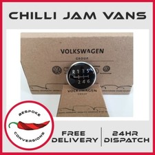 GENUINE VW T5 & T6 TRANSPORTER GEAR KNOB COVER CAP EMBLEM 6-SPEED BRUSHED CHROME