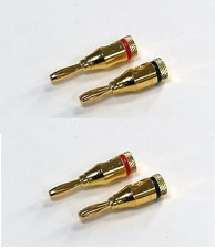 4 x 4mm Gold Plated Banana
