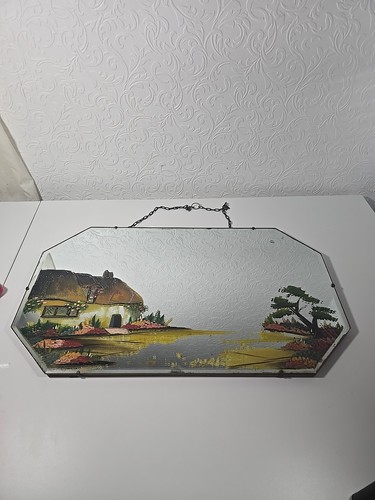 Hand painted wall mirror - painted,