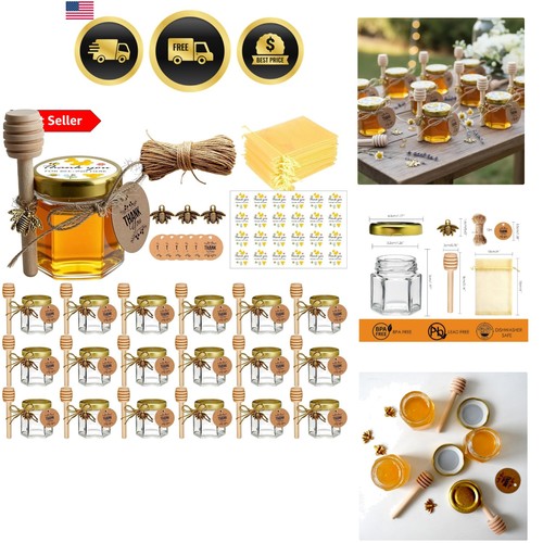 Mini honey jars hexagon - mini,