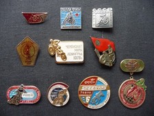 Set 10 USSR Soviet Badge Moto