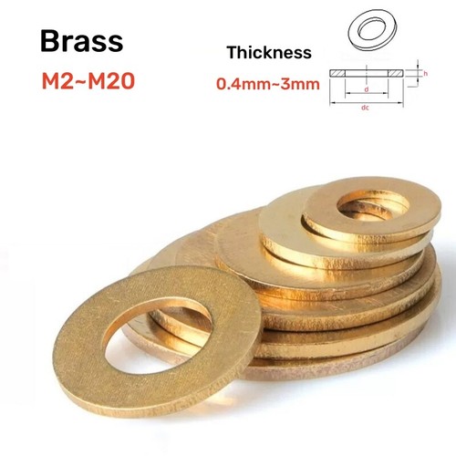 Solid brass flat washers penny - solid,
