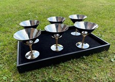 Stuart Devlin Viners Vintage Cocktail Goblets Cups Stainless Steel