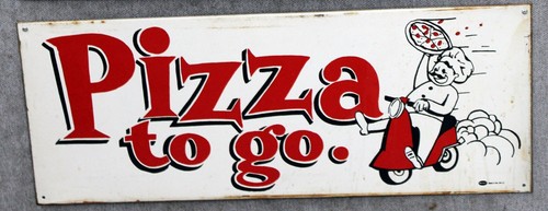 Vintage look metal sign pizza - vintage,