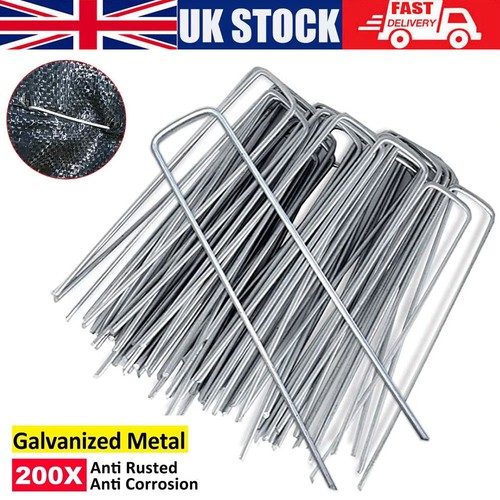 200x galvanised pins weed - pins,