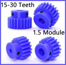 Blue Nylon Spur Gears 1.5 Mod Transmission Gear 15-30 Teeth With Step Motor Gear