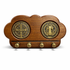St. Benedict Wooden Key Holder