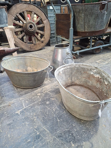 Reclaimed galvanised tin bath - reclaimed,