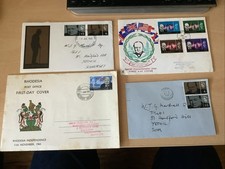 4 X Sir Winston Churchill FDC’s Rhodesia, GB And Brunei 1965/66