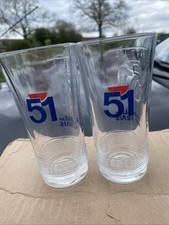 2 New Pastis 51 Square Top Tumbler 16cl/160ml Tall Glass aperitif  Pernod