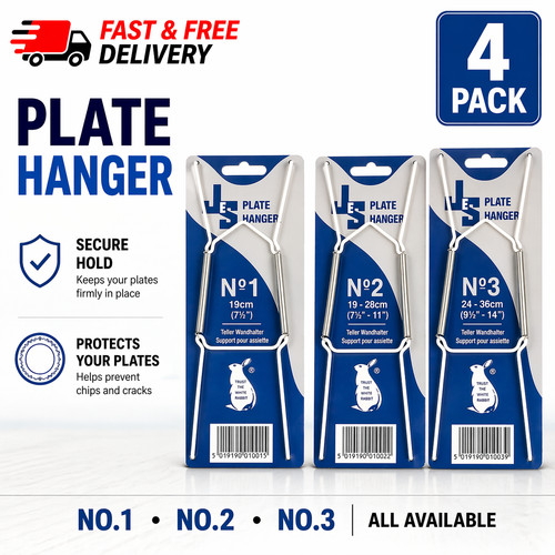 Wire plate hangers white - wire,