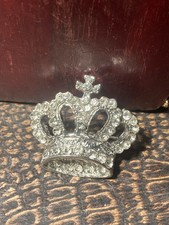 Vintage Diamanté Crown Brooch