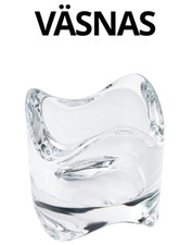 IKEA Set of 12 Glass Candle Holder Votive Candle Tealight Wave Väsnas Stackable