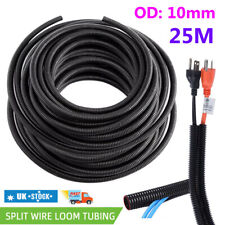 UK 10mm Cable Flexible Conduit Wire Tubing Hose Cover Car 25M Split Loom Harness
