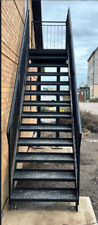 Galvanised and powder coated 2.4m Fire Escape Steel Staircase - 900mm Step