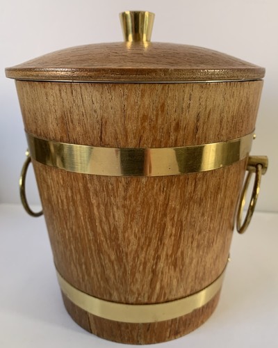 Retro ice bucket teak wood - bucket,