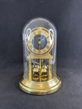 Vintage 400 Day Anniversary Mantel Desk Table Clock Plastic Dome & Brass FLAW