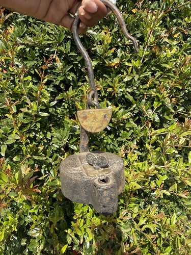 Miners lamp frog oil iron - iron, cast