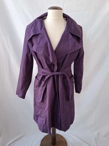 Vtg 1970s purple trench coat - vtg,