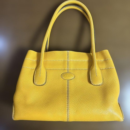Tods yellow leather tote bag - tods,