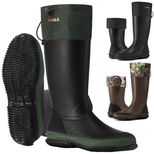 Hisea men rubber rain boots - rubber,
