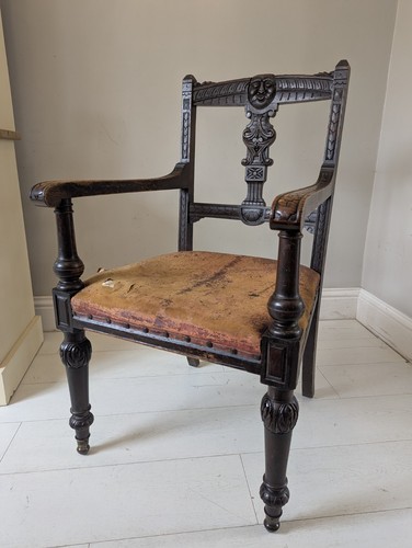 Oak armchair green - armchair,