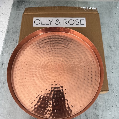 Copper metal decorative tray - metal,