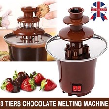 Electric Chocolate Fountain Fondue Set 3 Tiers Mini Melting Machine For Parties-