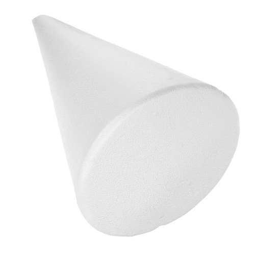 White polystyrene foam cone - white,