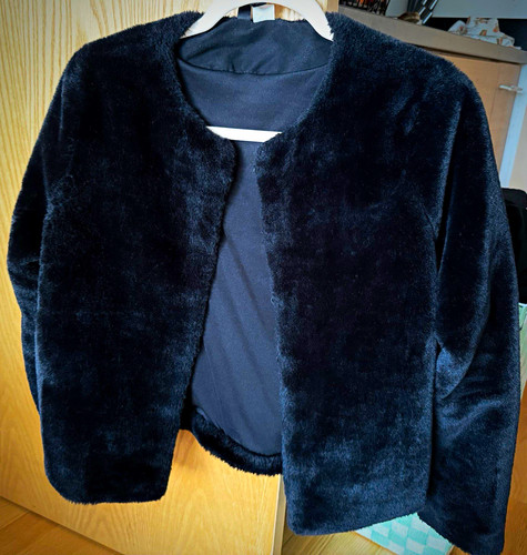 Divided black faux - faux, fur