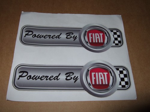 Powered fiat car stickers - powered, by
