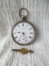 ANTIQUE MENS, SILVER, 800 GRADE, POCKET WATCH, KENDALL & DENT, RUNNING, 70gs