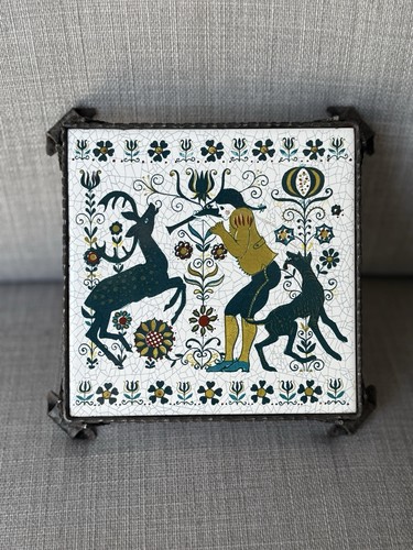 Vintage delft hunting scene - vintage,