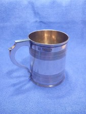 1856 Exeter Sterling Silver Christening Mug Lined Pattern Josiah Williams