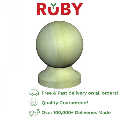Wooden fence post cap - &, ball