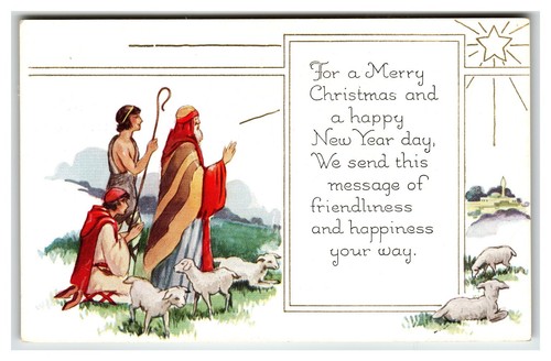 Vintage christmas postcard - vintage,