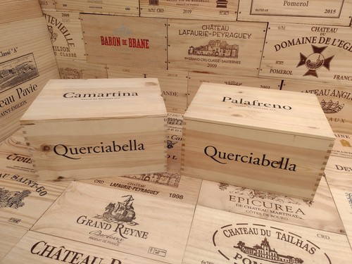 Wooden wine box - wooden, lid