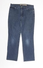 GARDEUR Womens Blue Cotton Blend Straight Jeans Size 14 L28 in